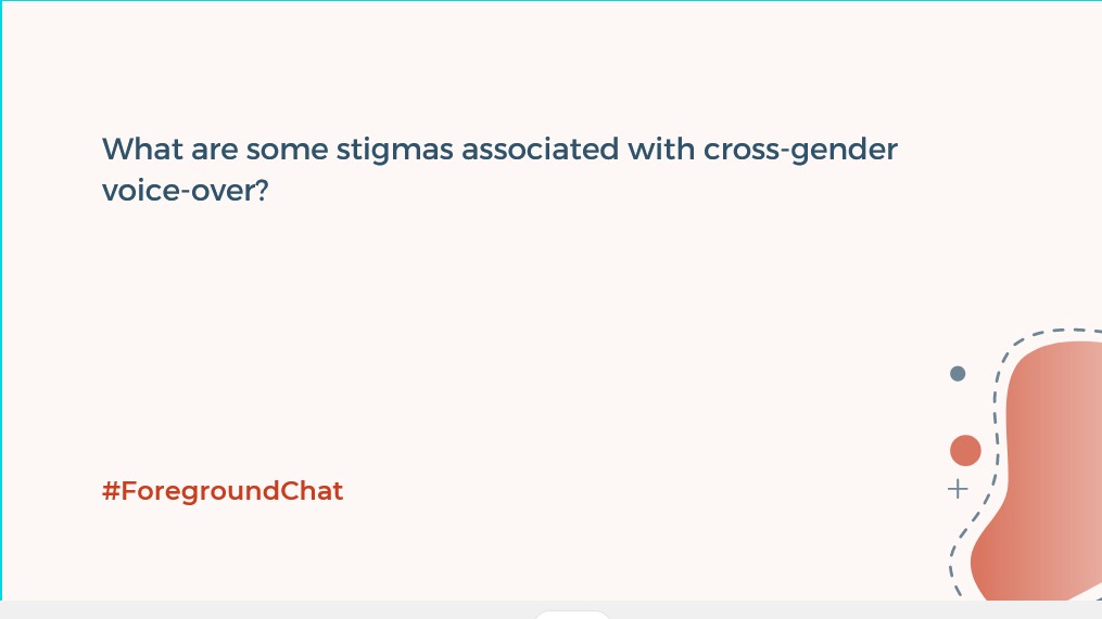 MatchMyTalent's tweet photo. ❓Q3. What are some stigmas associated with cross-gender voice-over?
#ForegroundChat https://t.co/kuIyROBSr4