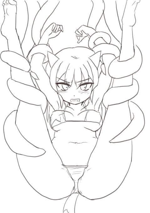 たいへんだ! マリアンがしょくしゅにつかまった!

という下絵。 