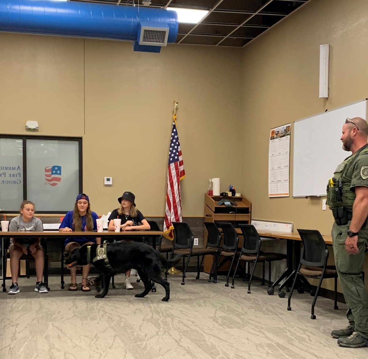 afpgusa's tweet photo. Last month, our AFPG College Station office hosted the College Station and Texas A&amp;M Police Departments for an educational demonstration involving the Brazos 4H Club and a College Station K9 unit. 

#CollegeStation #4HClub #K9 #TAMU#TexasA&amp;M #FireProtection #LifeSafety https://t.co/GITZQjjTZG
