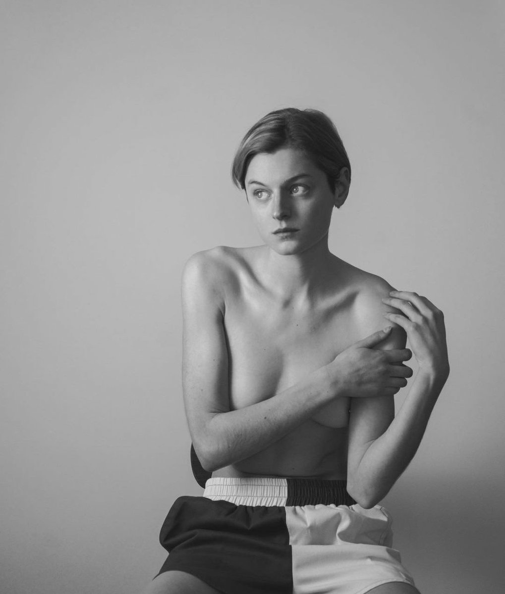 Emma Corrin via Instagram:

“some time before I bought my first binder, messing around with
sirdavidsimon we used boxing wrap, thanks for capturing this with me, very intimate, very new very cool. It’s all a journey right. Lots of twists, turns &amp; change and that’s ok! Embrace it”