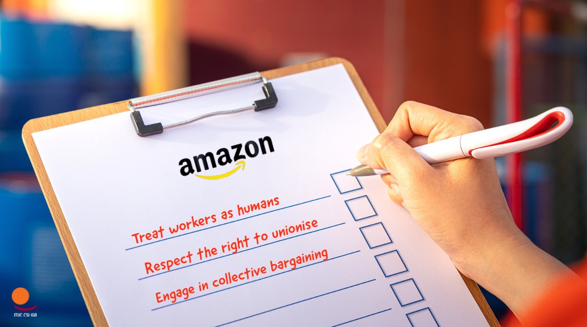 Hello, <a href="/ajassy/">Andy Jassy</a> As <a href="/amazon/">Amazon</a> CEO you have the chance to improve its reputation by improving policies to show greater respect for your workers.

I hope you’ll act on requests from those of us—customers and workers—who are the key to Amazon’s success.  <a href="/ituc/">ITUC</a>