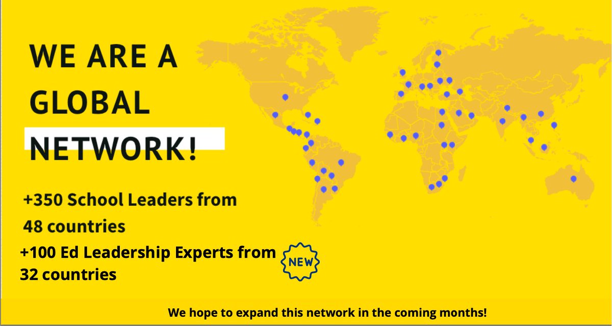 As of June, we now have over 350 #schoolleaders and 100 #edexperts part of this network joining us from across the globe! <a href="/piluandres/">Pilar Andres</a> <a href="/LucilaMalnatti/">Lucila Malnatti</a> <a href="/FelicitasIrazu1/">Felicitas Irazusta</a> <a href="/surya_swarna/">Swarna Surya</a> <a href="/aparasnis88/">Adhishree Parasnis</a>