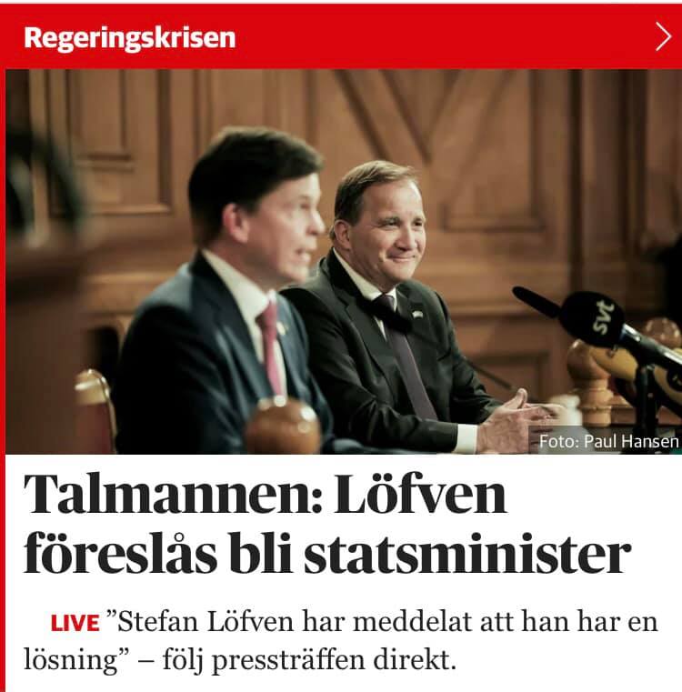 jimmieakesson's tweet photo. Nej.

Vi kommer självklart att rösta nej till Stefan Löfven. Den regering han företräder är inkompetent, vi kommer att fortsätta våra försök att till varje pris byta ut den mot en konstruktiv kraft som prioriterar Sveriges verkliga problem. https://t.co/5odbzwsH97