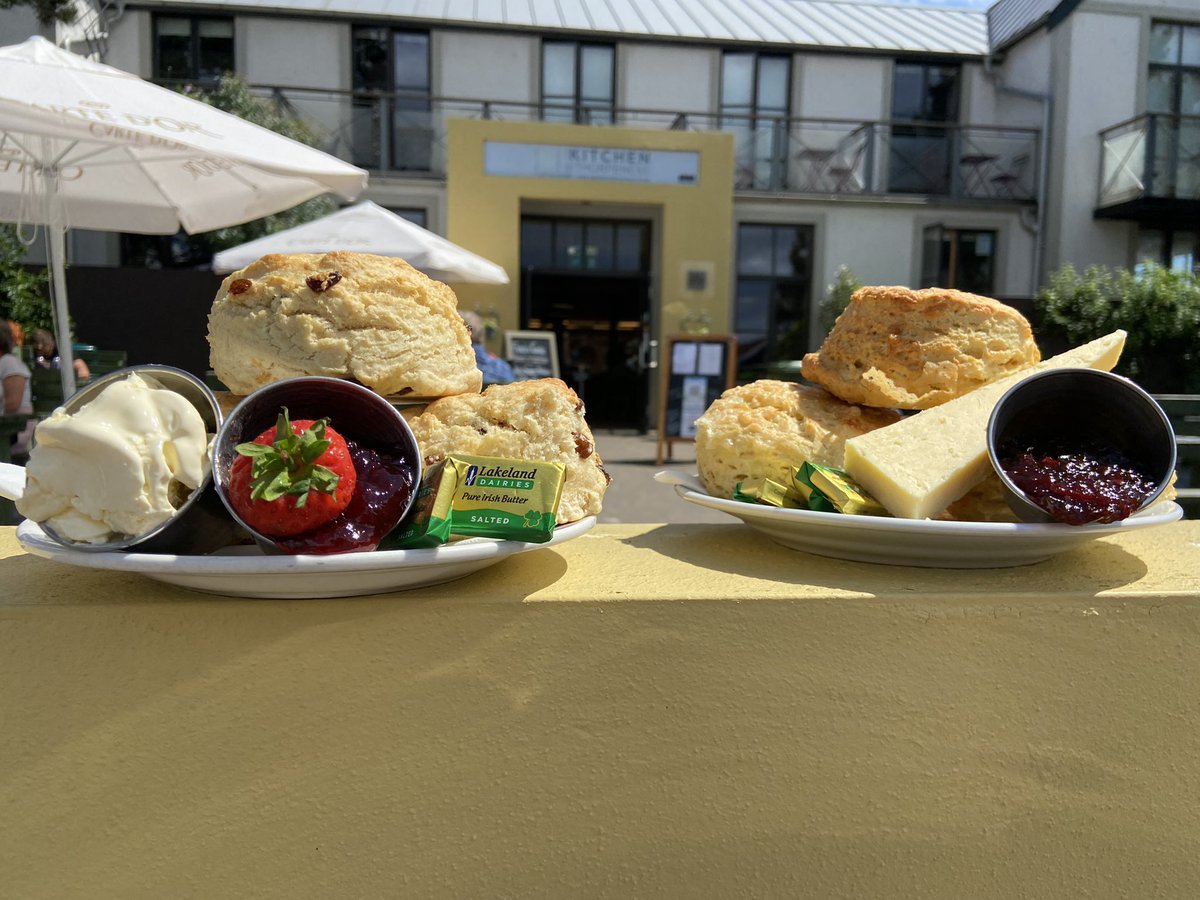 Kitchen fresh baked scones, what’s your favourite? #scone #creamtea #fruity #cheesey #alfrescodining #thorpeness #lipsmakinggoodness #strawberries #clottedcream <a href="/roddas_cream/">Rodda's Cream</a> #thekitchen #chef #seaside #beautiful #sunshine