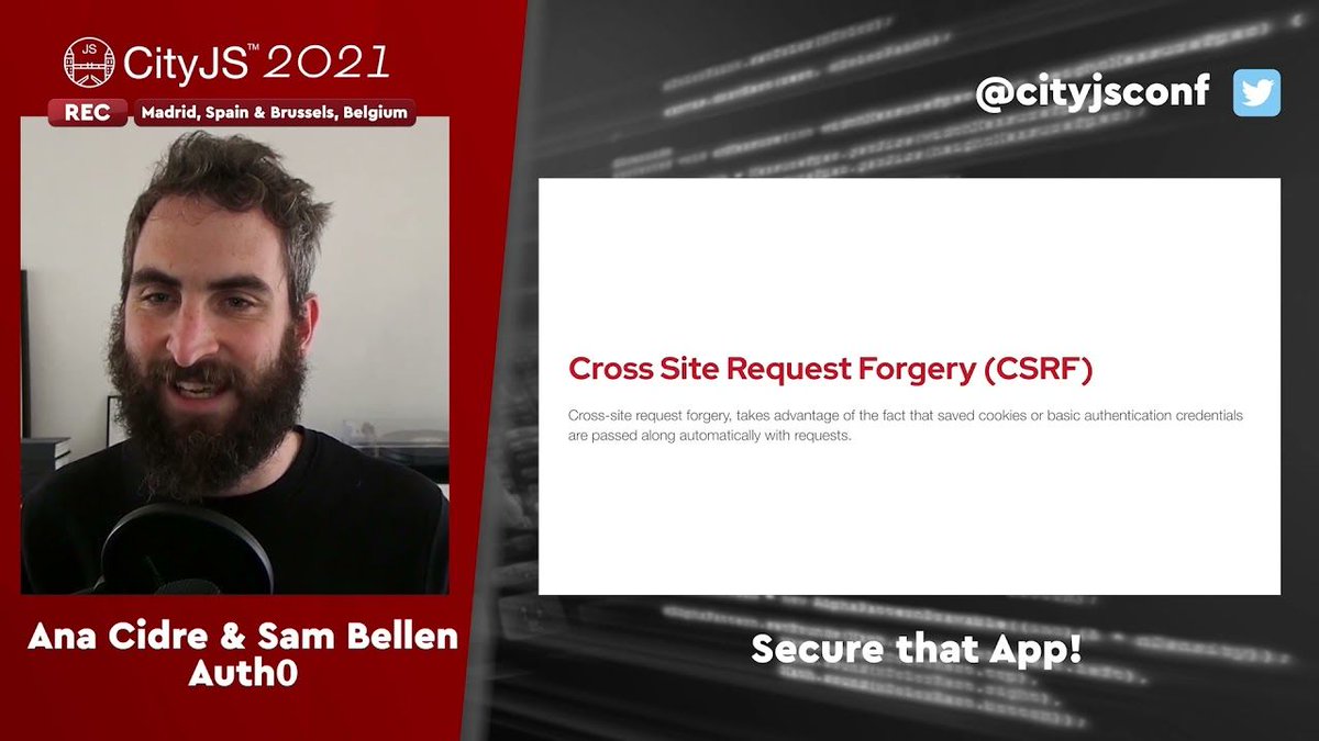 cityjsconf's tweet image. #CITYJS2021 #RECAP 

@sambego and @AnaCidre_, developer advocate engineer at Auth0, shared best practices on web application security. Watch their talk and learn how to make your apps more secure.

🔽🔽🔽🔽🔽
youtube.com/watch?v=8HwpjW…

#webapplication #websecurity