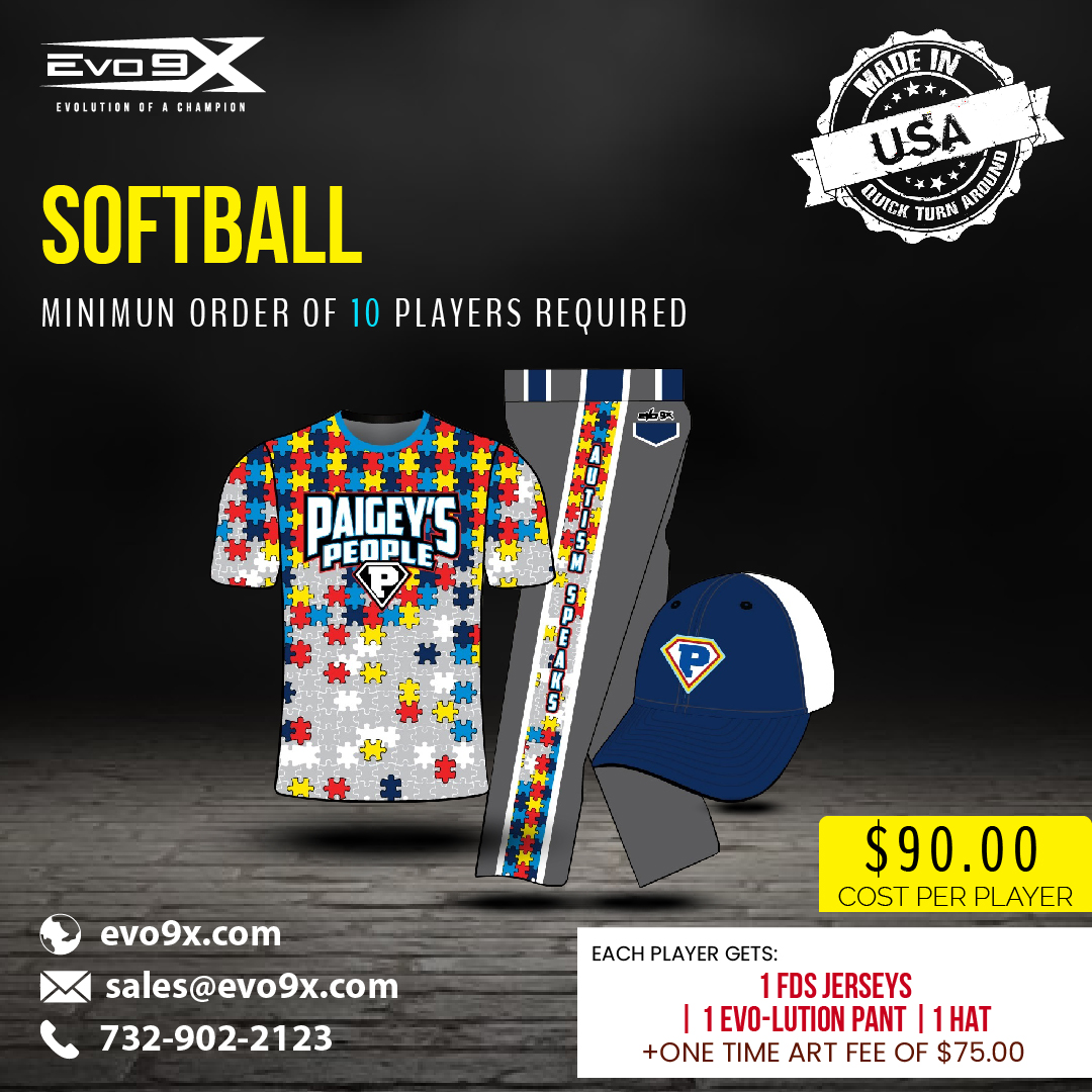 Softball Uniform TEam Package - $90 Per Player Each player will get: ◾ Turnaround Time: 10 Business Days ◾ One time art fee of $75.00 𝗡𝗼𝘁𝗲: Minimum order of 10 players required 𝐋𝐞𝐚𝐫𝐧 𝐌𝐨𝐫𝐞 >> hubs.ly/H0RzWw30 #Evo9x #SoftballUniform