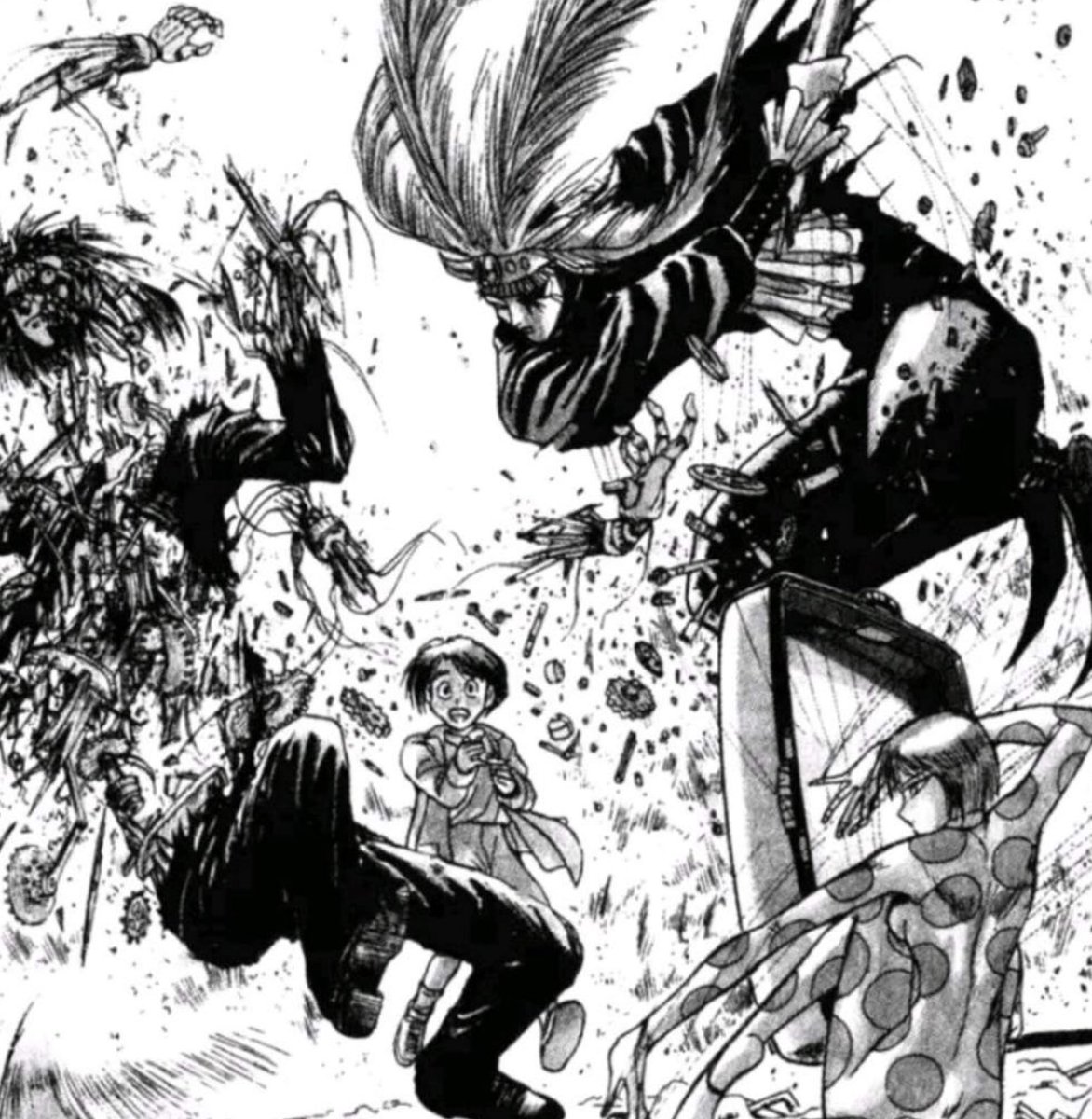 I have quite a few but today Imma focus on Kazuhiro Fujita (Ushio Tora, Karakuri Circus). What drew me to his style is his exaggerated facial expression, flow and composition that somehow exudes energy and grace at the same time. His style is so fluid. Plus dude's is hilarious 😂 https://t.co/YQPKnmIjG2 