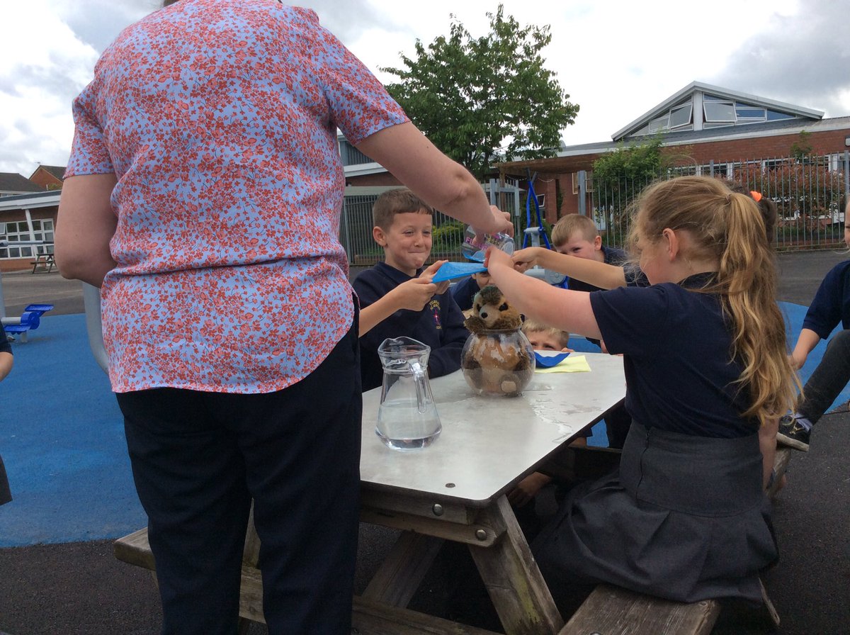 MrsWSGC's tweet photo. We tested different materials to see which would be best at keeping Sunny the meerkat dry-we found that plastic was best @MrGSGC #SGCSCIENCE https://t.co/GU41nf09KG