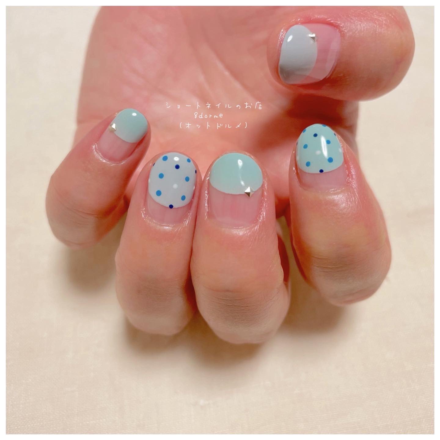 大岡山ネイルサロン ショートネイルのお店 8dorme オットドルメ 𓈓 水玉デザイン 𓂃 𓈒𓐍 いつもありがとうございます ご予約はこちらから T Co 5wmn8eejnm ショートネイル ちび爪 ちび爪ネイル 水玉 水玉ネイル ドットネイル
