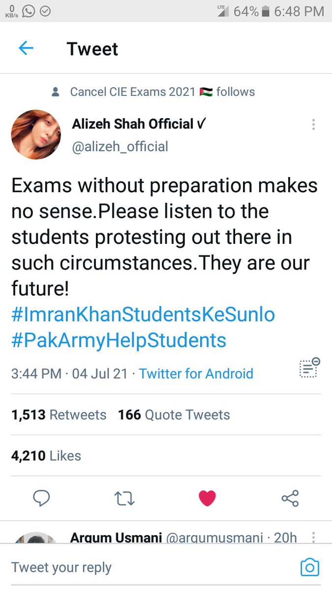 SamanNasir19's tweet photo. Thanks alizeh for support us #Go_Imran_Go https://t.co/g9OExzOcJv