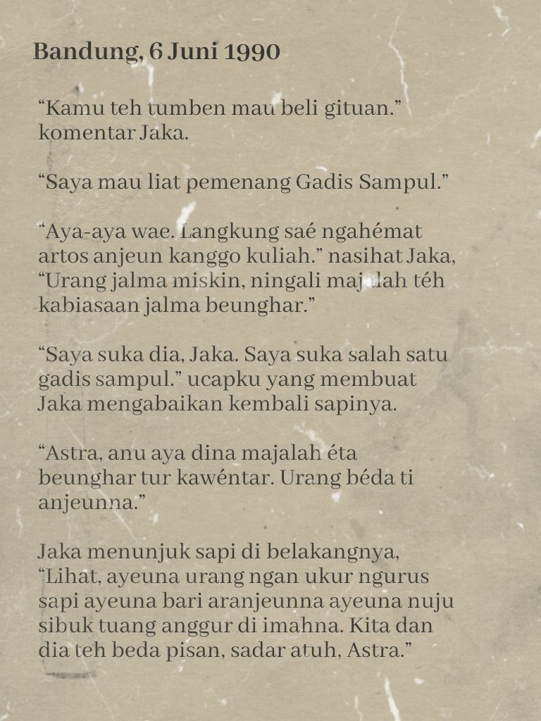 veunder's tweet photo. O3. Kita berbeda.

“Tuhan selalu menciptakan dua hal berbeda yang saling berhubungan. Air untuk memadamkan api, gula dan garam untuk menciptakan rasa, termasuk aku dan kamu—untuk menciptakan frasa bernama jatuh cinta.” — A. https://t.co/Pao9mGwzSx