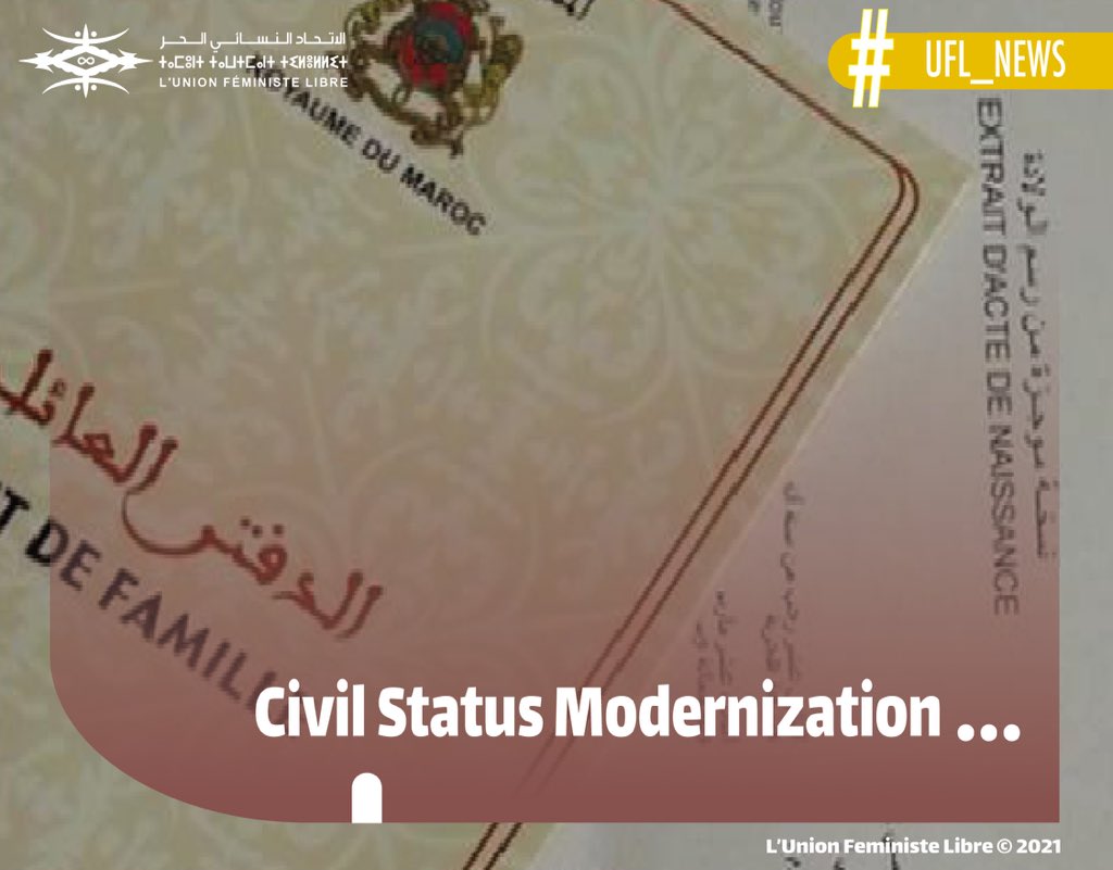 UnionFemLibre's tweet photo. [#UFL_News 🗞]

The reform of the Moroccan civil status system will allow intersex people to modify their birth certificates following a court decision. https://t.co/b8gnBtNhOq