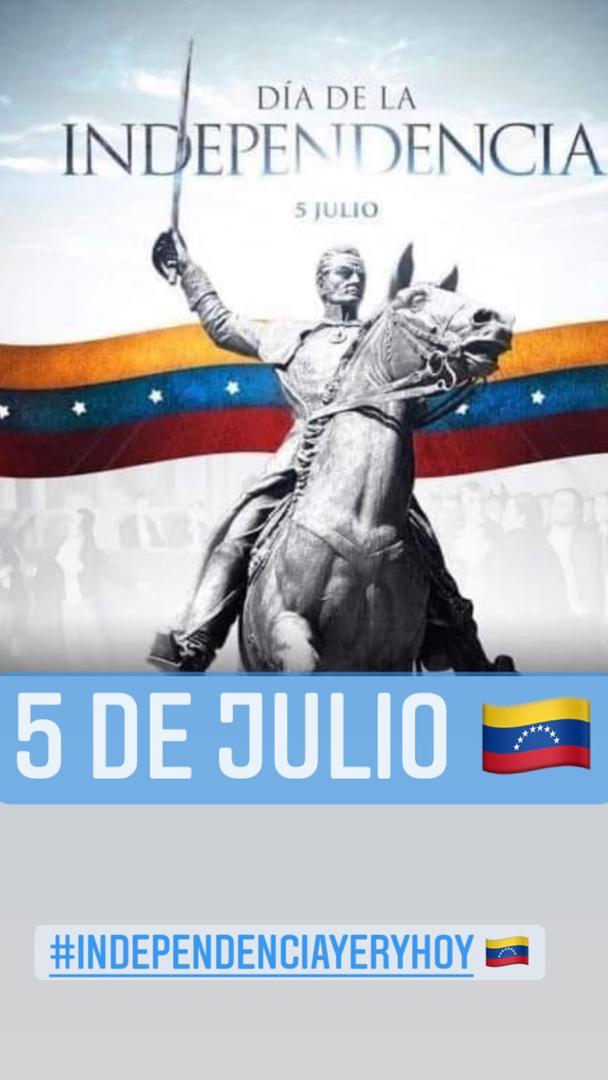 #5Jul |🇻🇪IndependenciaAyerYHoy|🇻🇪
Hoy a 210 años en vanguardia antiimperialista celebramos el aniversario de nuestra Independencia y  Día de la Fuerza Armada Nacional . Somos libres y soberanos en nuestra patria Venezuela 🇻🇪.
¡Unidad, lucha, batalla y victoria!