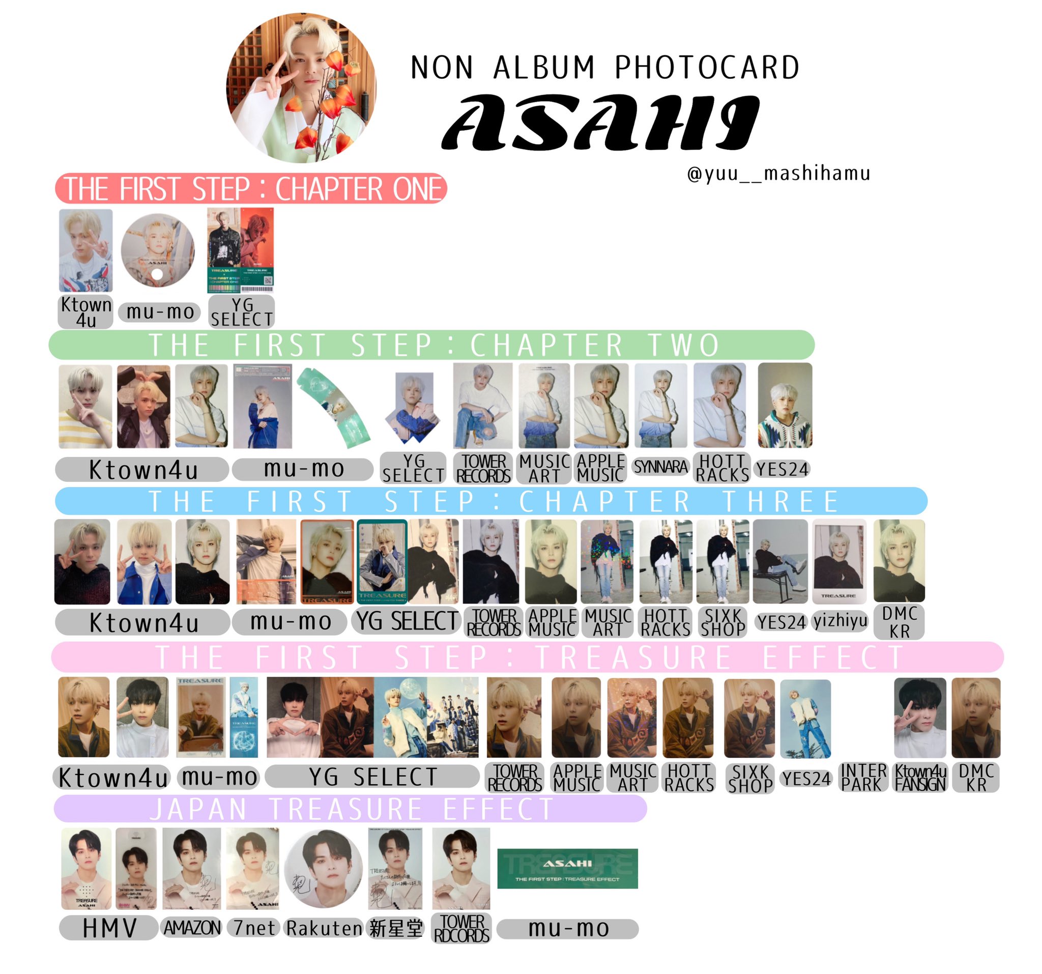 公式 TREASURE treasure ktown4u アサヒ トレカ（✦Teumes Japan