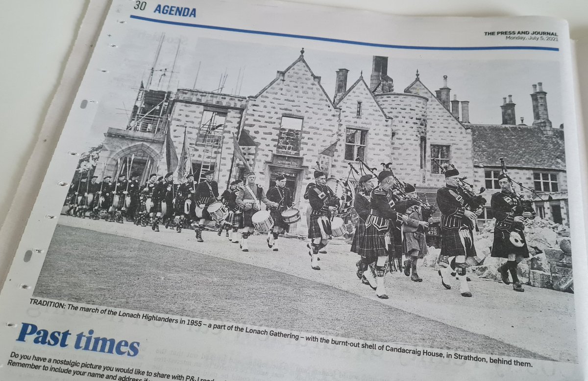 Great old photograph in today's <a href="/pressjournal/">The Press and Journal</a> of the #Lonach march at <a href="/candacraig/">Candacraig</a> in 1955.