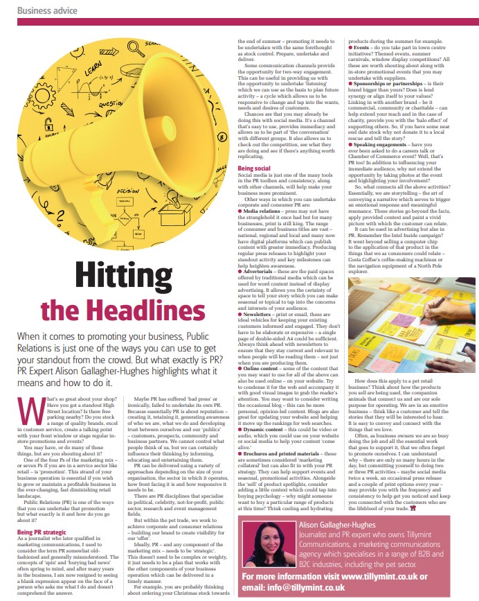 TillymintComms's tweet image. 'Hitting the headlines' could make a real difference in the current economic climate and demonstrate how a unique High Street offer is more 'experiential' than online shopping convenience.

#publicrelations #marketing #petsector #retail