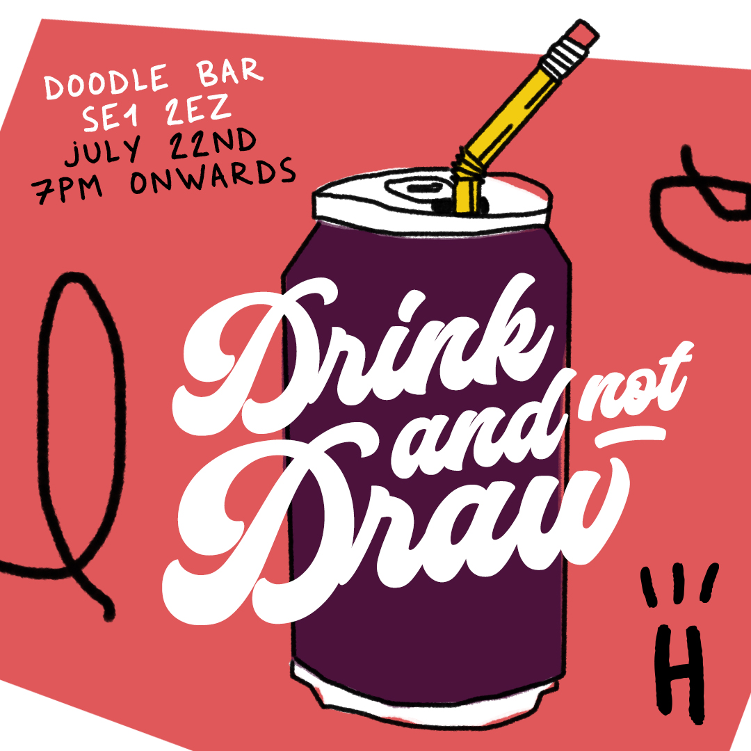Come have a drink with us and others. It'll be nice. #illustration #design #creative #meetup #connect