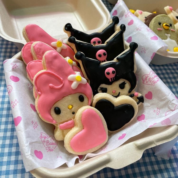 my melody kuromi and korilakkuma cookies