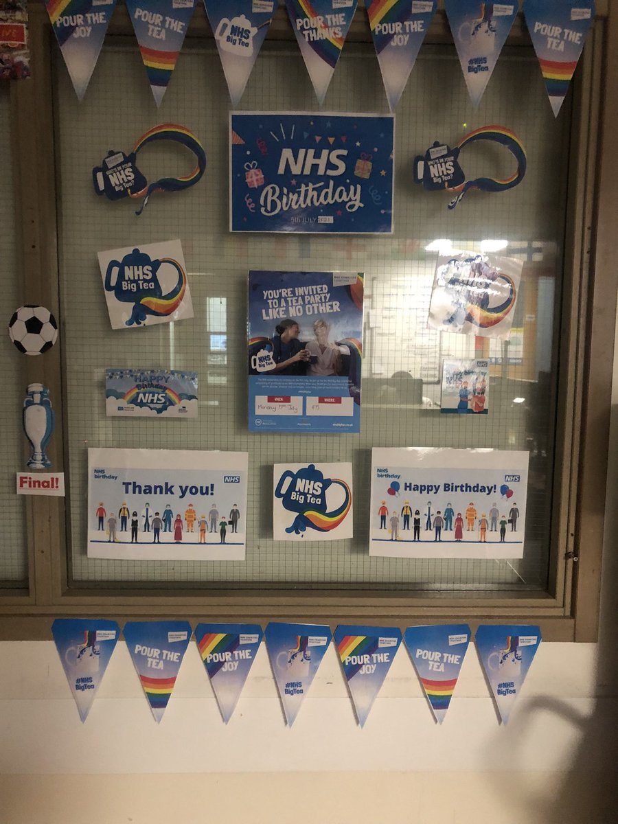 F5Ward's tweet image. Happy 73rd Birthday NHS from all us on F5 🌈 consent gained from our patient .