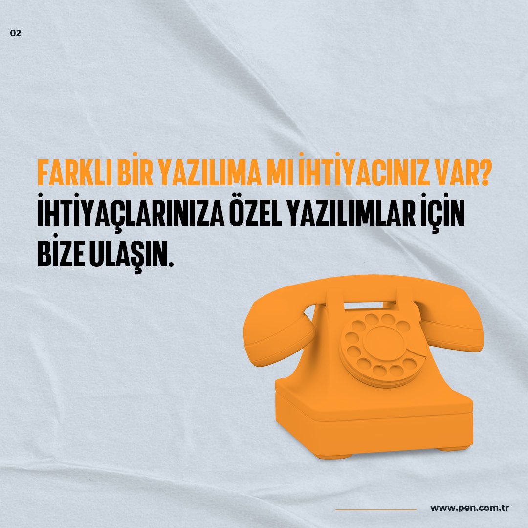 Tıpkı parmak izlerimiz gibi, bütün şirketlerin ihtiyaçları da birbirinden farklıdır. PenYazılım olarak, size ihtiyacınız olmayan yazılımları kurmuyoruz. Onun yerine ihtiyaçlarınıza göre yazılım üretiyoruz. Bu sayede hem zamandan hem de paradan tasarruf edebilirsiniz 💸