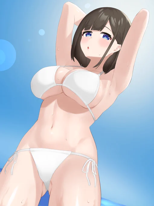 最近暑くなってきたからビキニの日で涼しげな画像たくさん出てて助かる#ビキニスタイルの日#創作 #オリジナル 