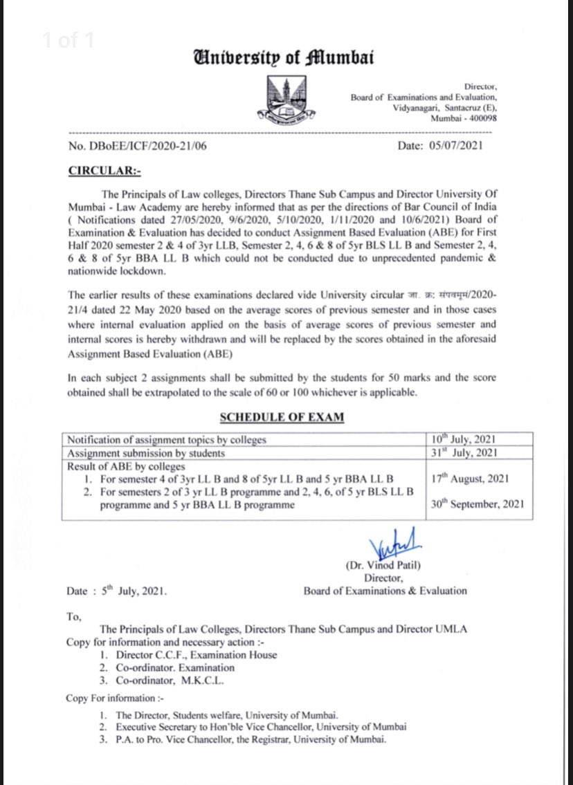 <a href="/MumbaiUni/">Mumbai University</a> just announced a new notification stating re-examination to be held for law students for the semester they were passed due to the pandemic in 2020. This decision majorly affects students planning to study abroad and already have got their admits due to the delay.