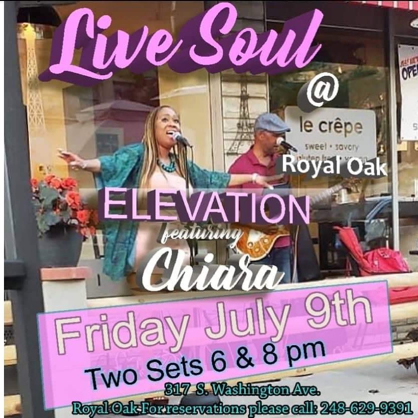 VibrantC08's tweet image. Join me for #LiveSoul @ @lecreperoyaloak feat. Chiara on July 9th!

TWO SEATINGS: 6PM &amp;amp; 8PM
Reservations-Call 248-629-9391
Patio seating available
Bring your own bottle of wine!
lecreperestaurant.com

#chiarasings #performancealert  #livemusic #patioseating #crepes