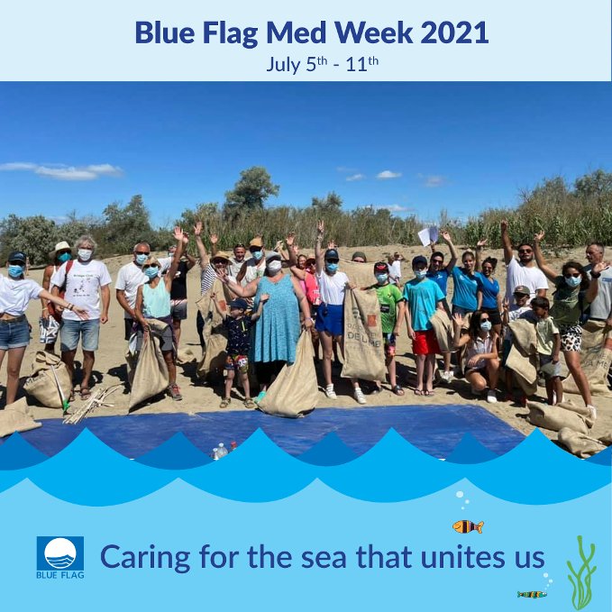 PavillonBleu's tweet photo. JOUR-J : La Blue Flag Med Week 2021 est lancée !

Toute la semaine, retrouvez les sites qui participent à cette opération internationale de sensibilisation à la pollution marine.

👉Bravo aux 25 participants mobilisés sur la plage de l'#Espiguette au #GrauduRoi
#blueflagmedweek https://t.co/2FPPjzaR0D