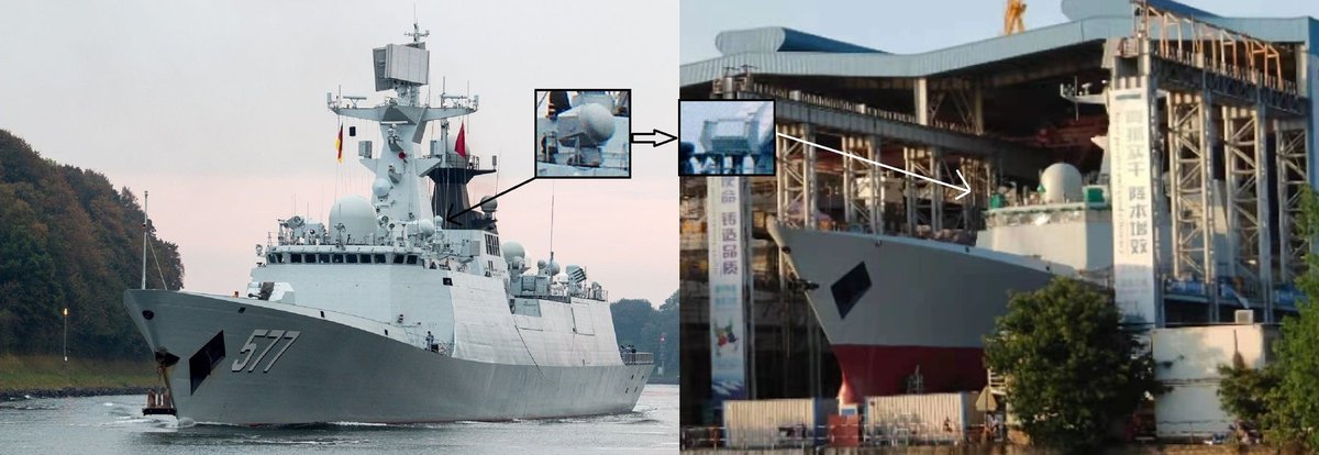 China Navy 31st Type 054A Frigate change the Guidance radar of HQ-16 Surface to air missile.