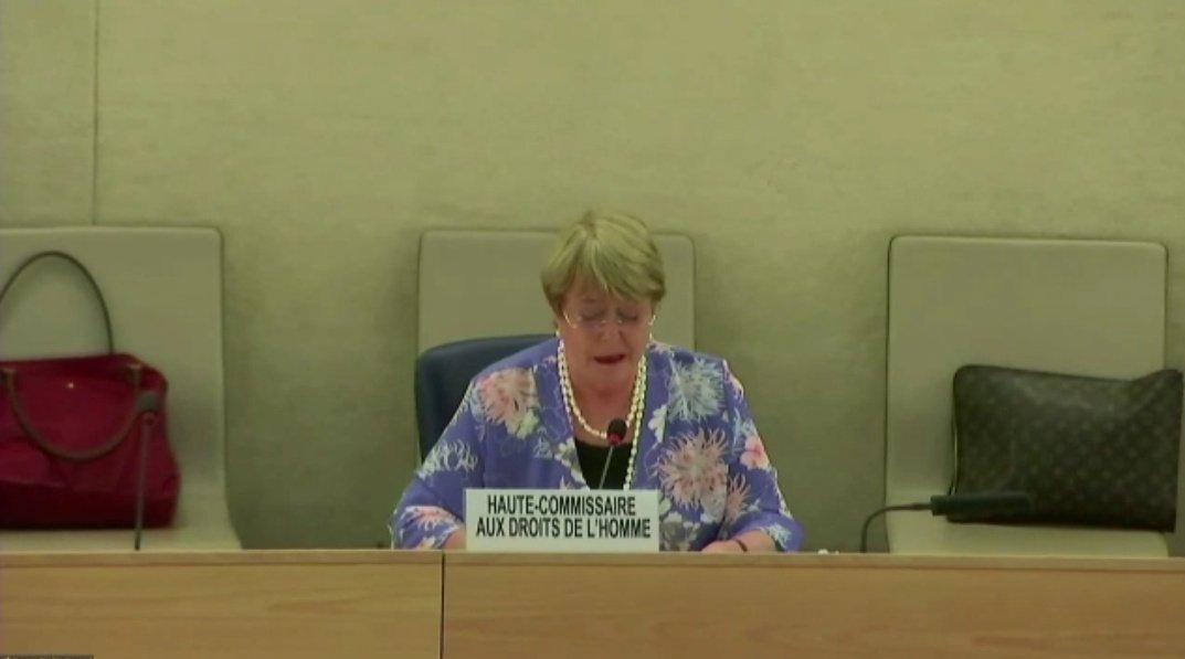 #Urgente | La Alta Comisionada para los derechos humanos de Naciones Unidas Michelle Bachelet (<a href="/mbachelet/">Michelle Bachelet</a>) menciona en su alocución la vulneración de derechos fundamentales contra los 3 representantes de @FundaRedes_ #Faltan3EnFundaRedes #5Jul