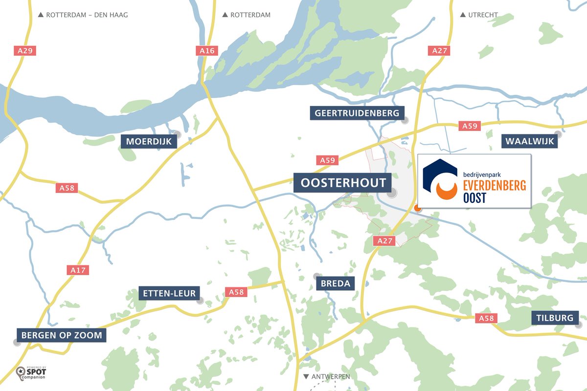 EverdenbergOost's tweet photo. Op deze kaart is de uitstekende bereikbaarheid van Everdenberg Oost goed te zien. 

Het bedrijvenpark is centraal gelegen in Nederland en is goed te bereiken via de A27 en A59. 

Lees hier alles over de prettige locatie: https://t.co/c0QDkh0QHM https://t.co/YYw0EF1bhc