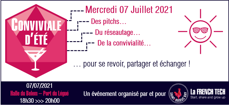 FrenchTechSBBay's tweet photo. 📢 J-2 🌟 Invitation à la Conviviale d'été de La French Tech Saint-Brieuc Bay - Mercredi 07 juillet, 18h30-20h00, Port du Légué 🌞🍸 - https://t.co/0P8RkOLfOv https://t.co/waqlihSS01