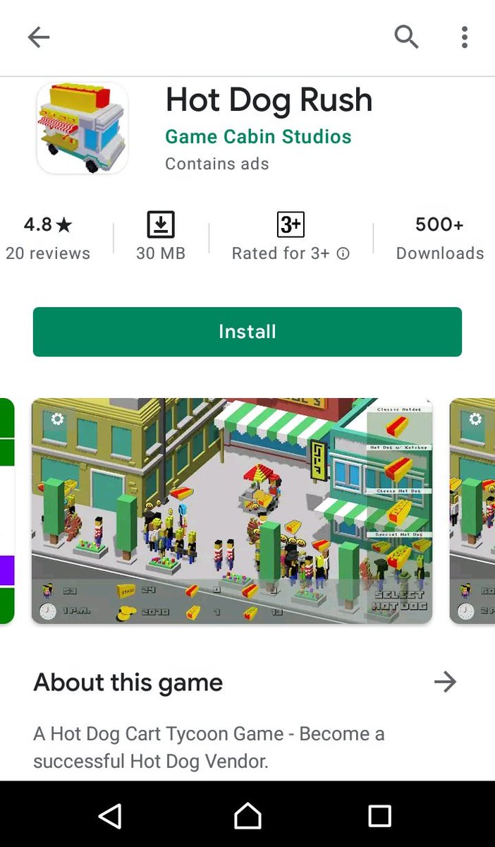 GameCabinPH's tweet photo. 500+ downloads!! Not much but still thankful. #indiegame #indiedev #madewithunity #godot #indie #gamedev #gamecabinstudios #hotdogcart #idlegame #unity3d #voxel @NetworkIndie @Indie_launchpad https://t.co/KaharynoJt
