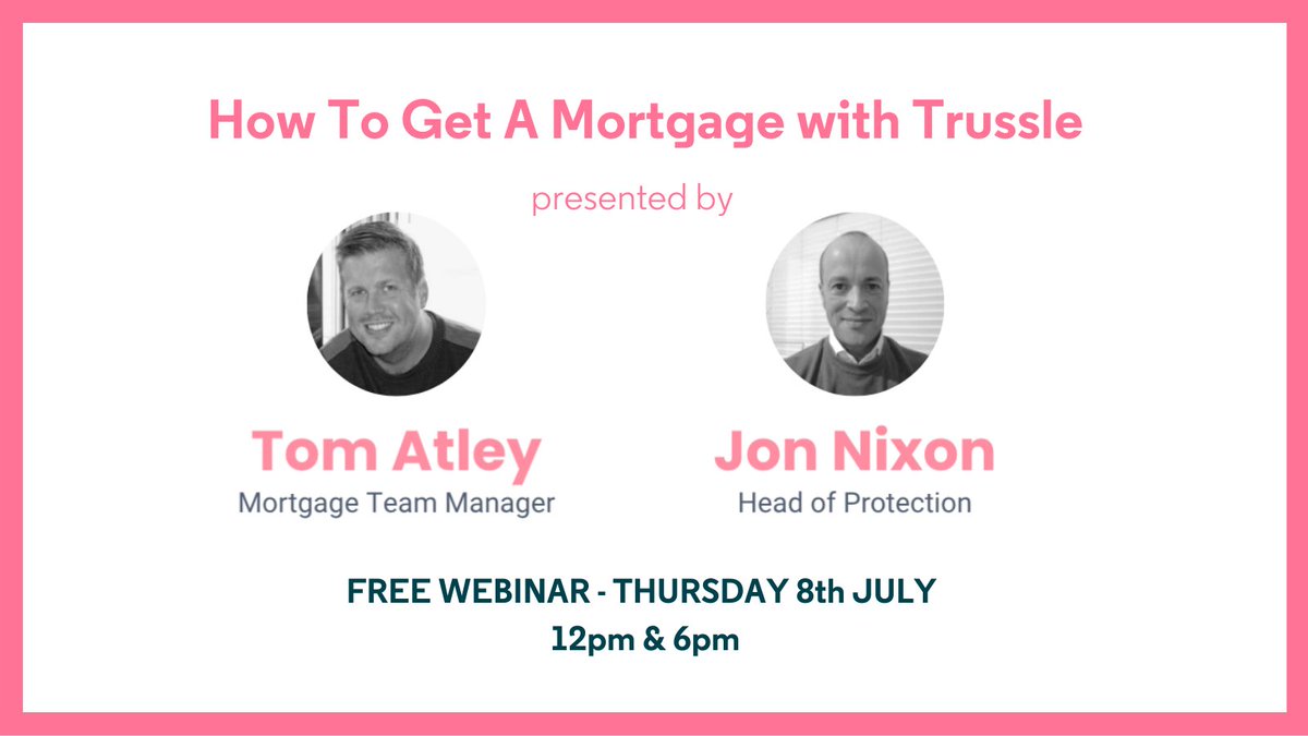 Got a question about mortgages? 🏠 Our expert mortgage advisers are here to answer it 🗣️ On Thursday 8 July, our “How To Get A Mortgage” webinar will take you through the entire mortgage process from start to finish. Reserve your FREE ticket here: bit.ly/TrussleWebinar
