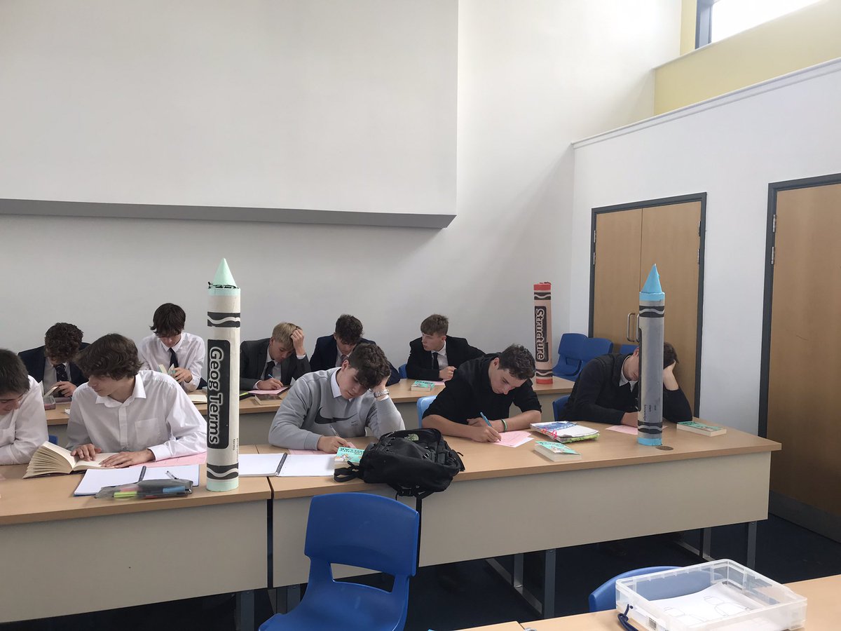 GryphonGeogHOD's tweet photo. Yet again another #VGL6 class on their @Verulam6thForm induction day @verulamschool. This time using @DharshiniDavid &amp; @Itwitius from @eandtbooks to complete a #pinkplan essay on do powerful nations impact powerless nations. Complete with #SLOGS! https://t.co/hTPCqUfhU7