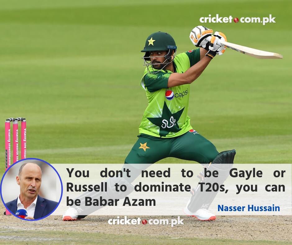 Cricket_PCB's tweet photo. Nasser Hussain talks about Babar Azam batting. https://t.co/8C44Mh0FvX