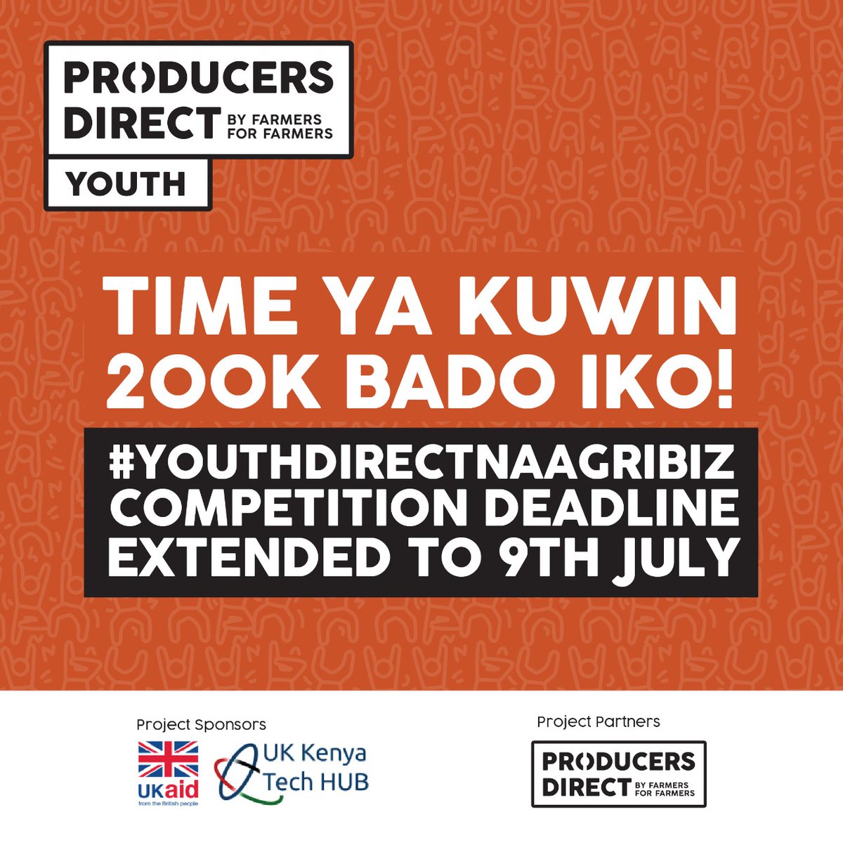 PDYouthDirect's tweet photo. Mechi imefika extra time! #YouthDirectnaAgriBiz Competition imekuwa extended till 9th July 2021.

Brush up hizo application, vutia mabeste wako wire and enter to stand a chance to win Ksh. 200,000!

Find details extra hapa: https://t.co/DUu843oo8L  #PDYouthDirect https://t.co/0rphBMQc8M