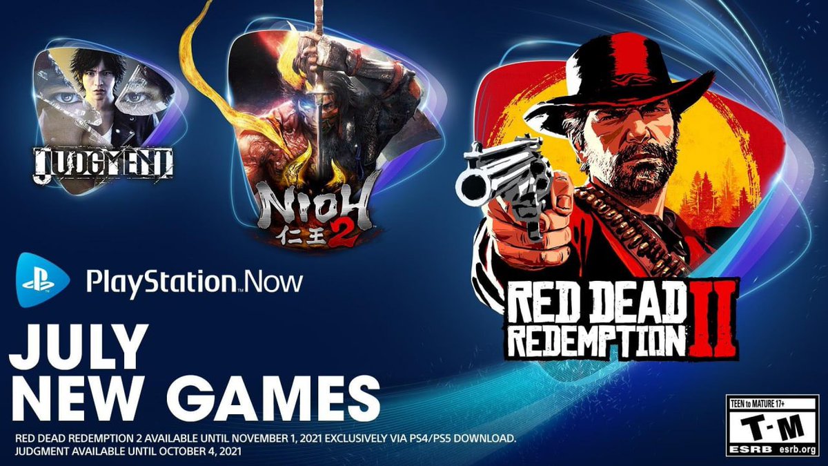 GameRave_'s tweet photo. • Red Dead Redemption 2 (до 1 ноября 2021 года) 
• God of War 
• Nioh 2 
• Olympic Games Tokyo 2022 
• Judgment (до 1 октября 2021 года) 
• Moving Out 
• NASCAR Heat 5 https://t.co/JjCwNvWe83