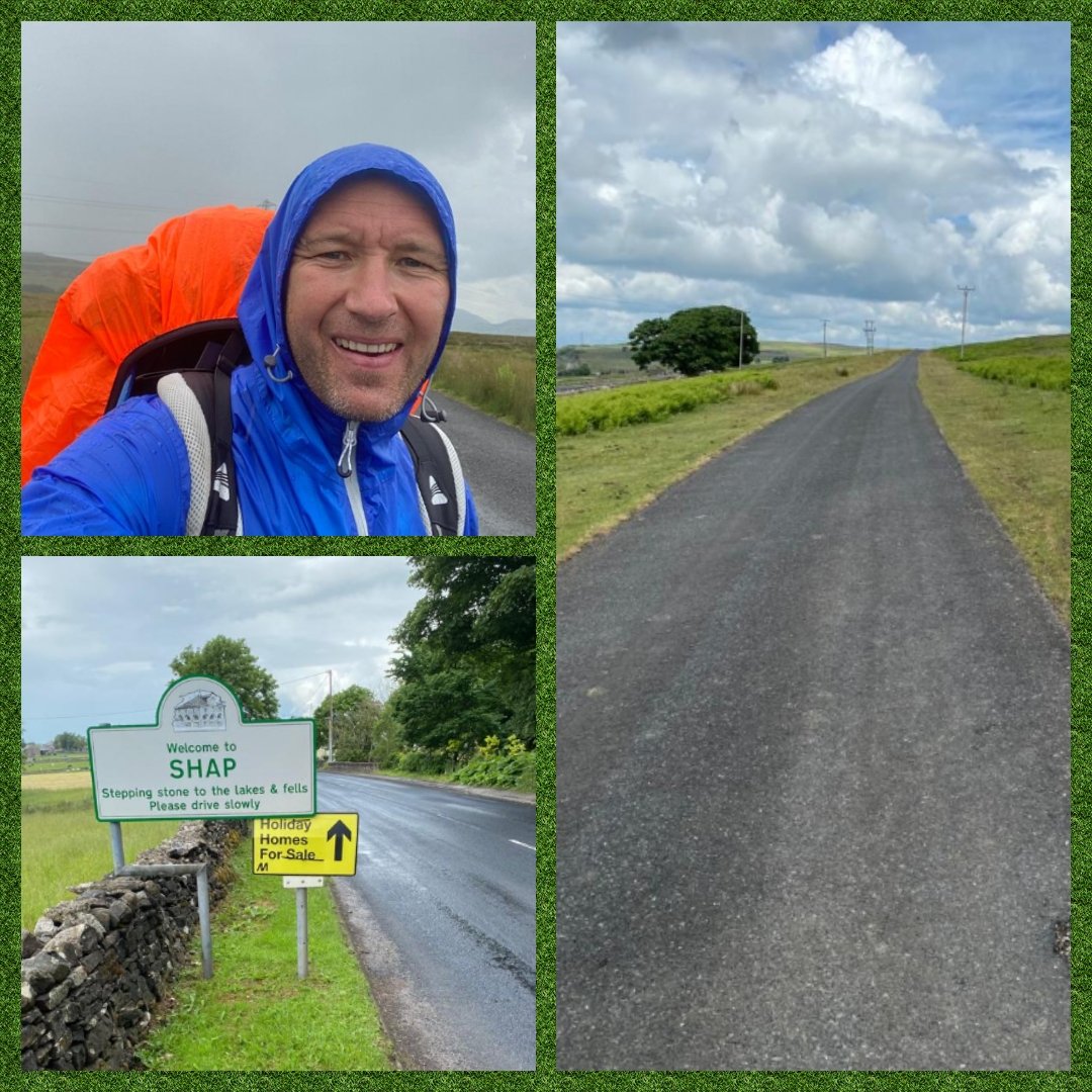 Kayleig49723326's tweet photo. @Rob7Burrow Day 5, Sedbergh the Shap. Arrived at destination around 13:00, after a very wet and stormy night. Soaked through to the skin despite waterproofing everything. Tonight will be a B&amp;B to dry and recharge himself and his technology. Over half way!! https://t.co/BZs16WvJYK https://t.co/KN6ssP5i7u