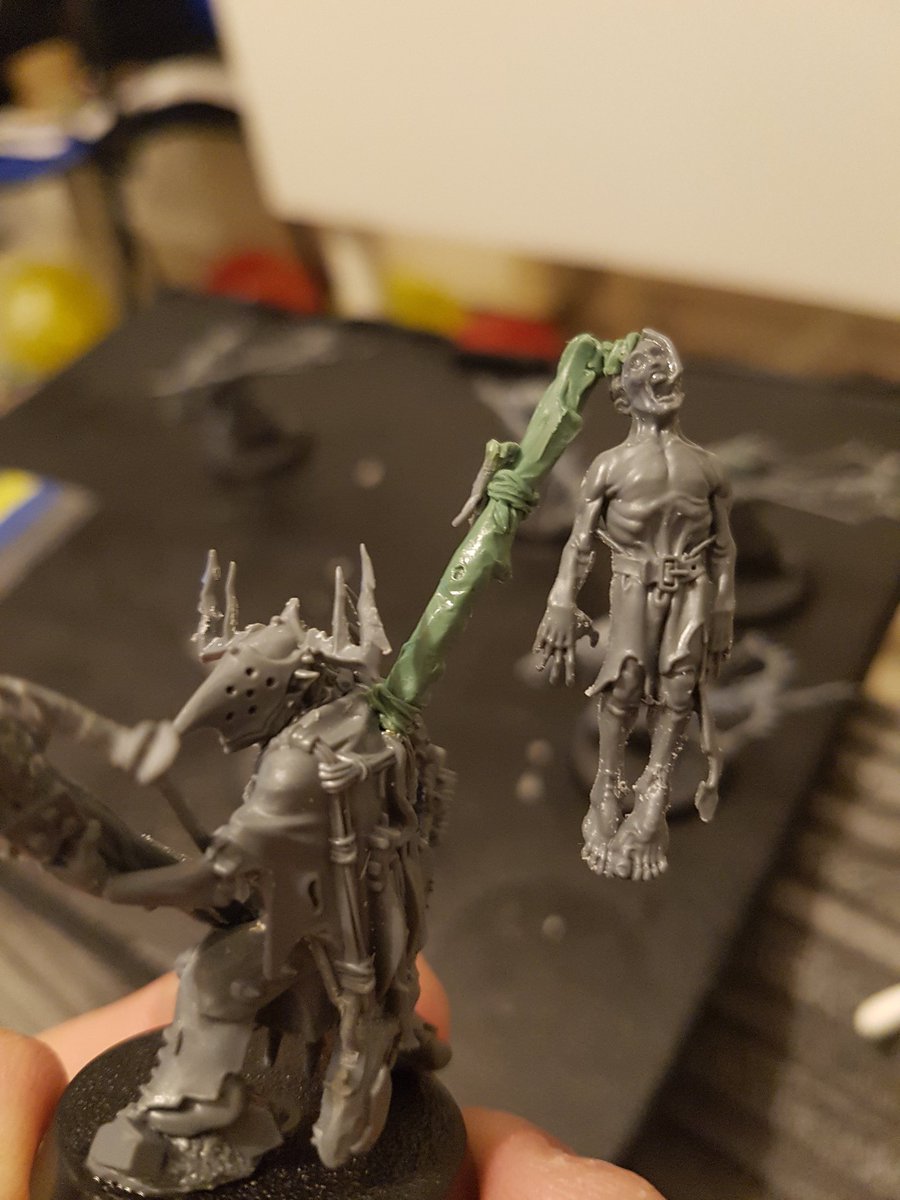 JDavenpott's tweet photo. Boingrot Bounderz heads work perfectly on Boltboyz, I made a start on my first 6. Also tried my hand at a cruel back banner, I'll add a few arrows stuck in the poor sod. #kruleboyz #warclans #warmongers #aos https://t.co/wbq31ZZsZk