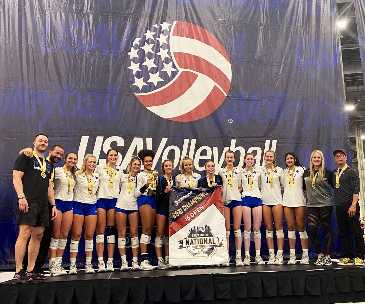 TAVVolleyball's tweet photo. Your 2021 @usavolleyball #GJNC 16 Open Champions: #TAV16Black! #GoTAV 🥇

And HAPPY BIRTHDAY COACH RAO! 🎉 https://t.co/MB2BiQowqJ