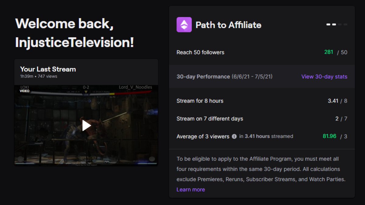 We've only had TWO EVENTS last Wednesday &amp; Thursday that's it!! And thanks to all of you this amazing community support we'll be able to hit Affiliate (maybe even Partner) before Season 1 is even over AND blow that prize pool UP for all the fighters!!!! Thank you all so much!!