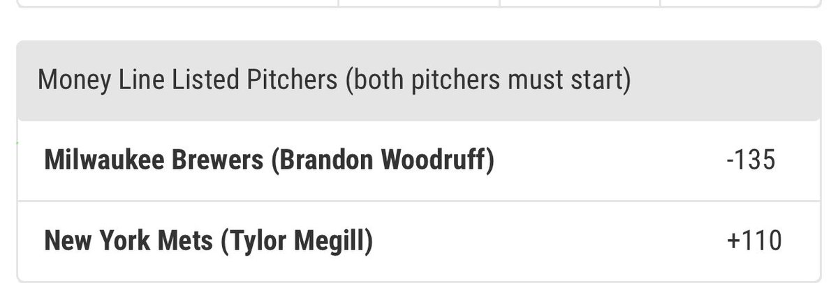 sniperswins's tweet photo. @JustinPerri8 what’s the difference between brewers moneyline and betting on woodruff ? https://t.co/w516vx1Qhh