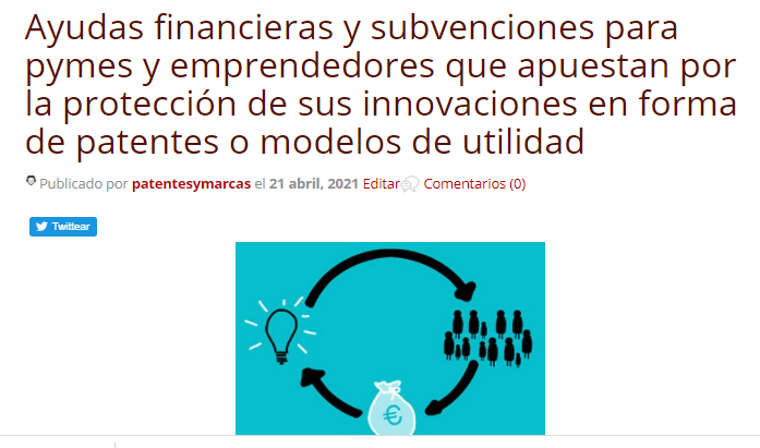 OEPM_es's tweet photo. ¿Buscas financiación o ayuda para solicitar una #Patente o un #ModeloUtilidad? O tal vez, ya los solicitaste y ahora quieres extenderlos internacionalmente o recibir subvención por los trámites ya abonados.
👉 Lee esta entrada del #BlogOEPM en @madrimasd
https://t.co/ThShxW3n7J https://t.co/fVE7YHJQ7i