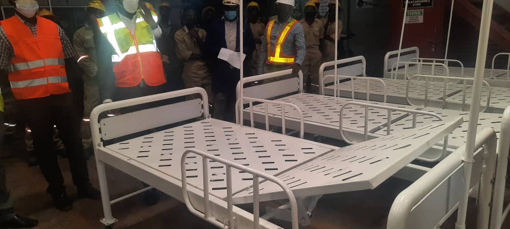 MinofHealthUG's tweet photo. Over 5,000 patient beds will be deployed to Regional Referral Hospitals to support the ongoing COVID-19 response. Earlier today, the Commissioner in charge of Health Infrastructure, Eng. George Otim inspected the ongoing works at Fabrication Systems and Atami Agencies Ltd. https://t.co/FiAtYm2mXe