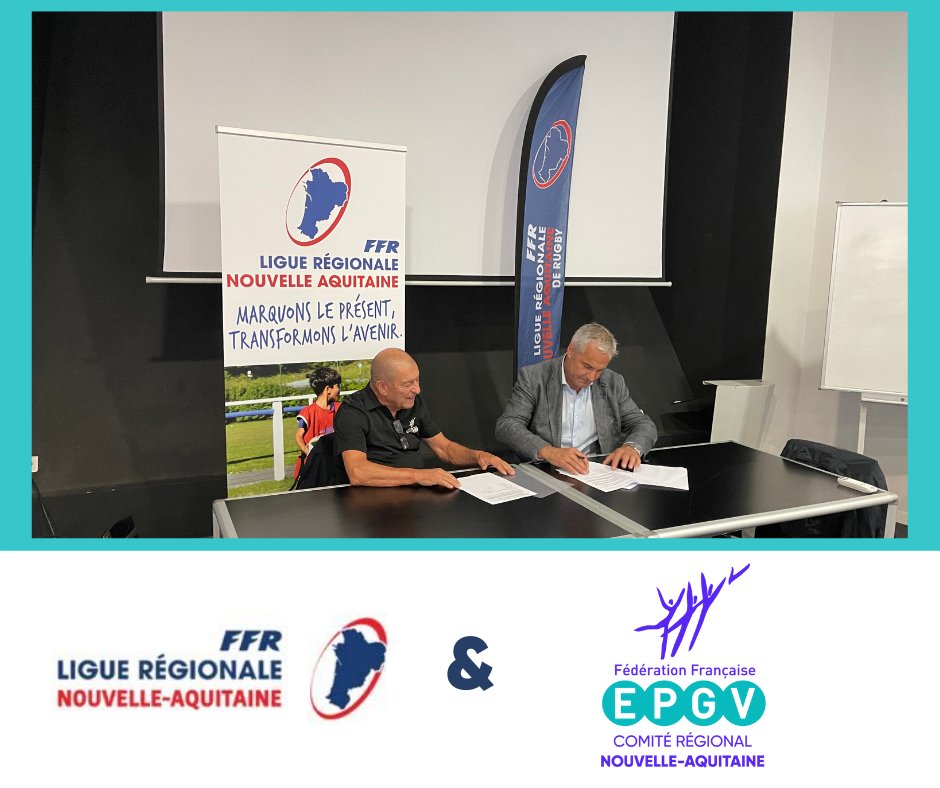 Signature d'une convention partenariale avec la Ligue Régionale Nouvelle Aquitaine de Rugby de <a href="/FranceRugby/">France Rugby</a> pour l'accompagnement et l'élaboration d'un plan de développement des compétences pour les dirigeants et les bénévoles des clubs de rugby de la <a href="/NvelleAquitaine/">Nouvelle-Aquitaine</a>