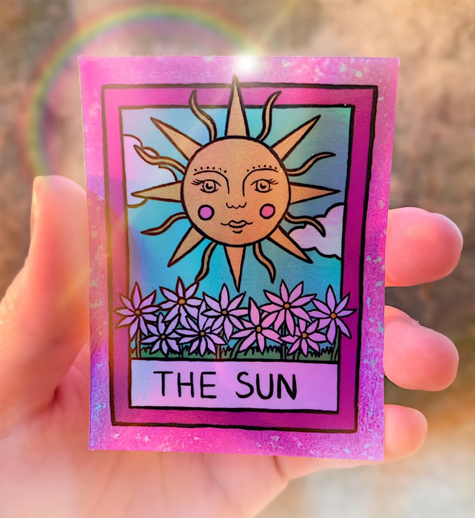 afterglowfw's tweet image. 🌞only 4 holographic sun tarot stickers left!🌞

solarplexusart.bigcartel.com/product/the-su…