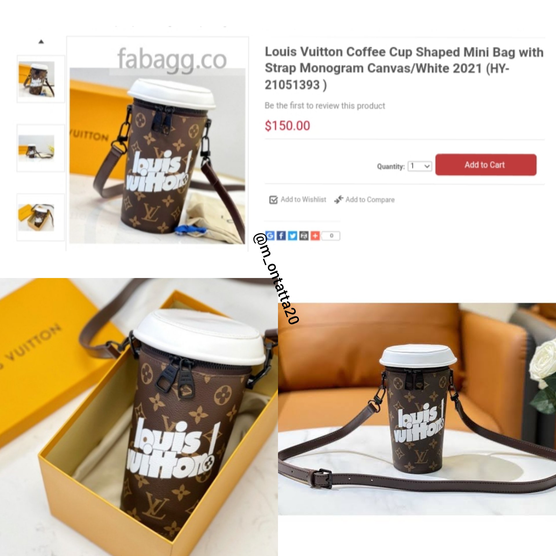 Louis Vuitton Coffee Cup 2021 Fall Winter Collection Shoulder Bag w/Dust  Bag BOX