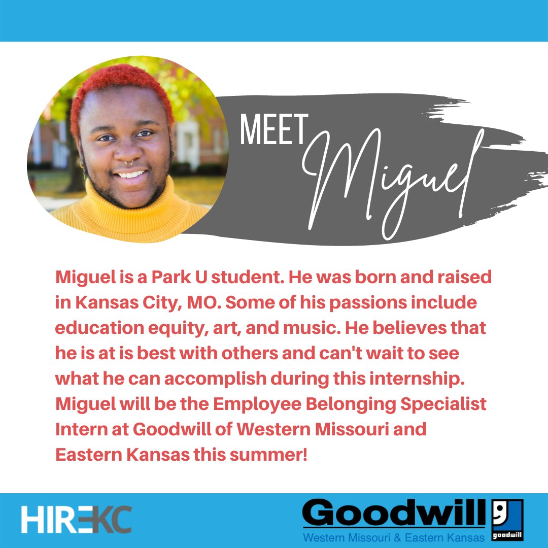 HireKCYouth's tweet photo. Meet DeAnn and Miguel! These two will be interning for @GoodwillMokan this summer! Read all about 'em!

#internshipseason #hirekc2021 #hirekc #goodwill #interns #gethired https://t.co/ThIhqAD4Qn