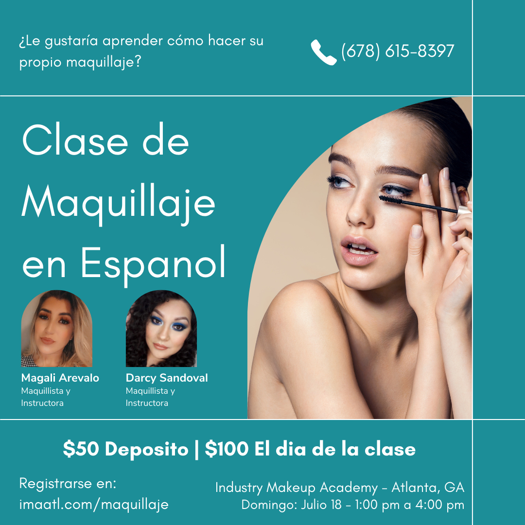 ¿Le gustaría aprender cómo hacer su propio maquillaje?

¡Aprende maquillaje en español en Industry Makeup Academy! La clase comienza el 18 de Julio de 1:00 pm a 4:00 pm. Asientos limitados disponibles.

¡Haga clic en el enlace de nuestra biografía para reservar su asiento